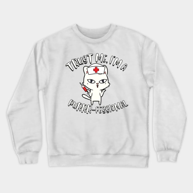 Cute cat is a nurse Crewneck Sweatshirt by Pet Station